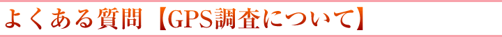 GPS調査についてのよくある質問