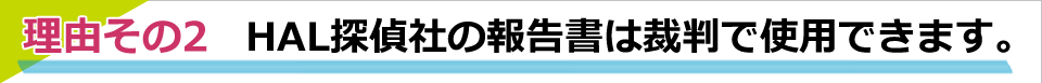 報告書は裁判で使用できます