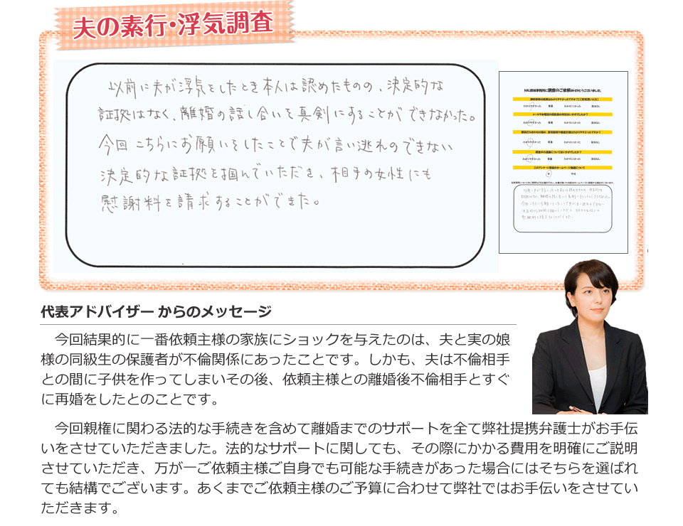 夫の素行