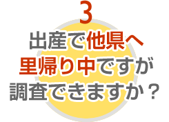 他県へ里帰り中でも調査できる？